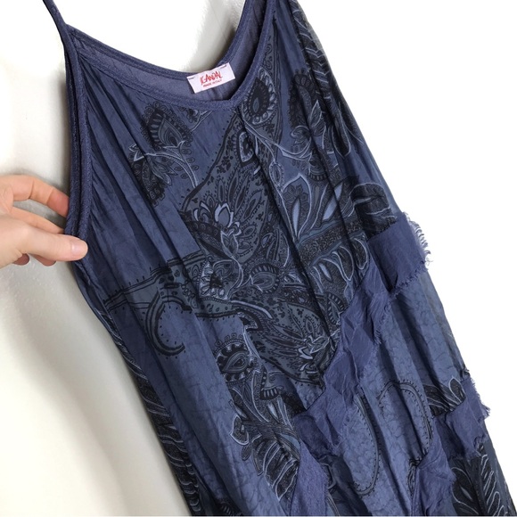 Scandal Italy Blue Flowy Silk Dress - Picture 7 of 15